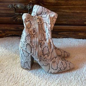 Snakeskin Print Booties